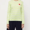 T277 Red Heart Stripe Long-Sleeve T-Shirt