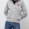 T167 Red Heart Zip Hoodie
