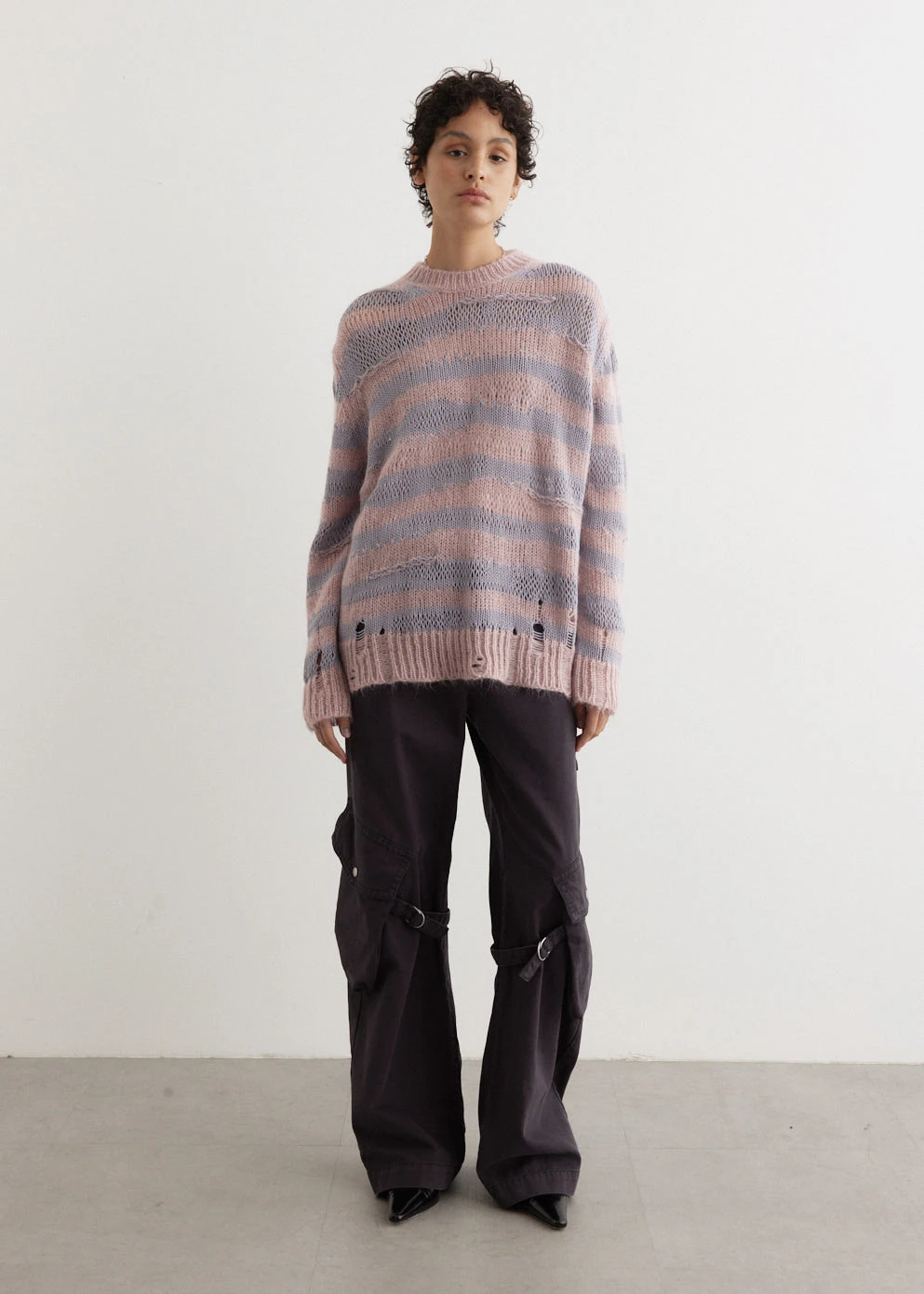 Acne Studios Karita Mohair Stripe Knit Sweater 2 Acne Studios Karita Mohair Stripe Knit Sweater - Image 2