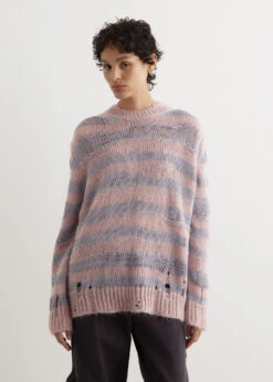 Acne Studios Karita Mohair Stripe Knit Sweater 8 Acne Studios Karita Mohair Stripe Knit Sweater -Style Haven Shop womens incu 2115