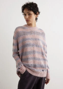 Acne Studios Karita Mohair Stripe Knit Sweater