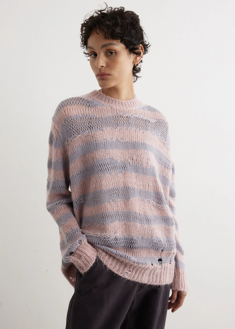 Acne Studios Karita Mohair Stripe Knit Sweater 1 Acne Studios Karita Mohair Stripe Knit Sweater