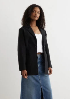 Ganni Cotton Suiting Fitted Blazer -Style Haven Shop womens incu 228 fae24aab f13b 408f aabb 25cb769bafb4