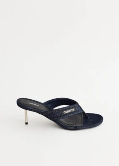 Coperni Denim Branded Thong Sandals
