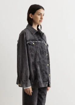 Ganni Snow Washed Denim Oversized Jacket -Style Haven Shop womens incu 280 b3b2c375 b33c 43ce a1f1 3a6ccb7efa04