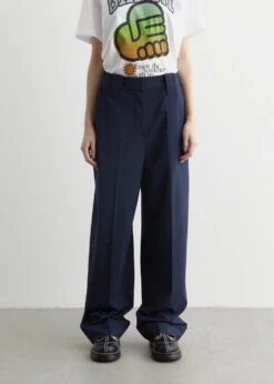 Ganni Drapey Melange High Waist Pants