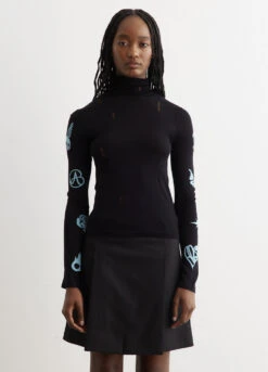 Augen Flocking Inner Knit Top