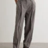 Ganni Herringbone Suiting Relaxed Pleated Pants
