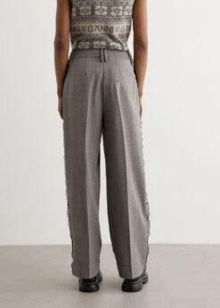 Ganni Herringbone Suiting Relaxed Pleated Pants -Style Haven Shop womens incu 315 28c2659f 69ba 4467 bf02 6d5ed7fe4e40