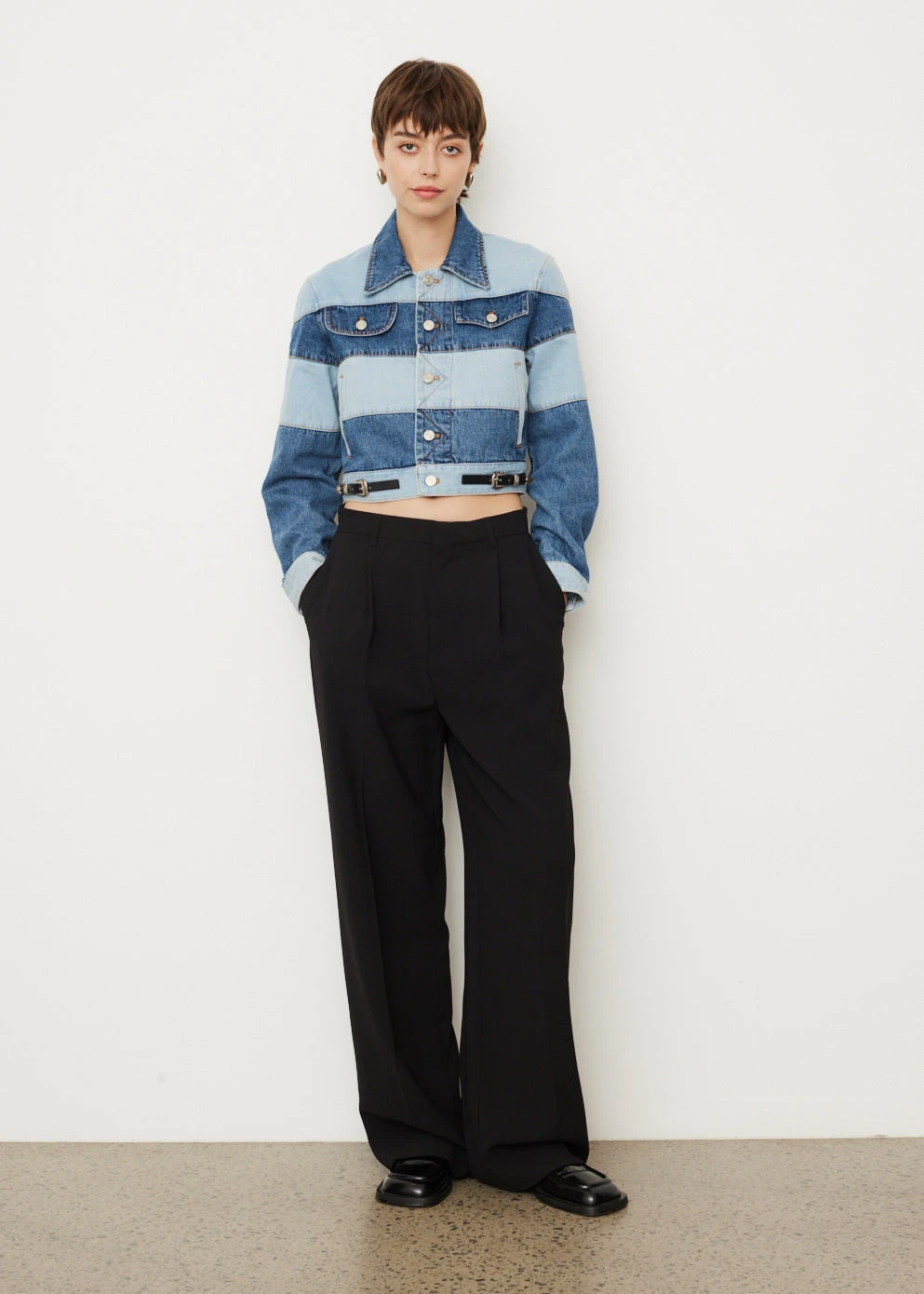 Mahina Blocking Denim Jacket 3 Mahina Blocking Denim Jacket - Image 3