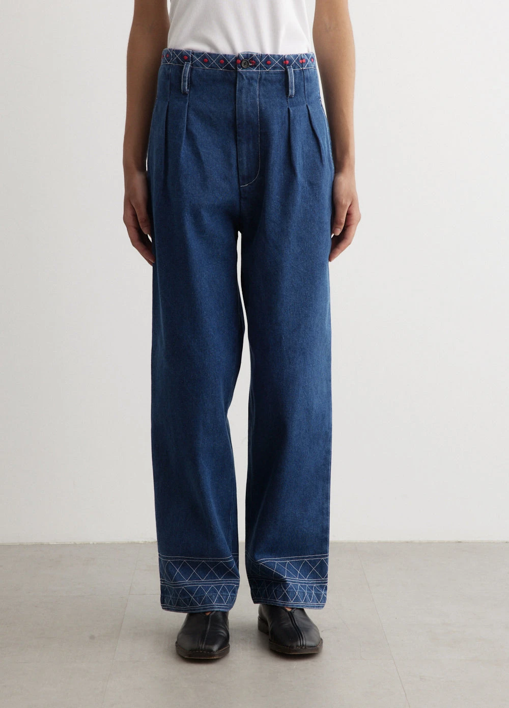 Embroidered Denim Murray Trousers 1 Embroidered Denim Murray Trousers