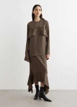 Toteme Satin-Sash Crepe Skirt -Style Haven Shop womens incu 322 6da4dc0d 19f9 46df ae9a 6a3b8d5b1ff7