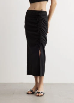 Ganni Drapey Melange Midi Skirt -Style Haven Shop womens incu 324 3c23ea6a 4454 4bd3 82a5 8976bb2299d5