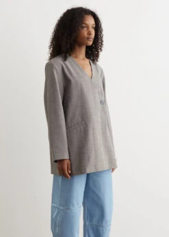 Ganni Herringbone Suiting Boxy Blazer -Style Haven Shop womens incu 329 eb4e18a3 3523 4876 ae44 9cbdf5d8b804