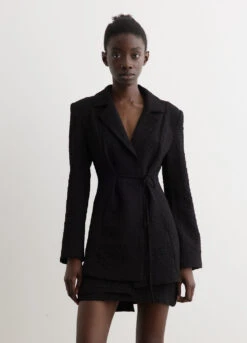 Ganni Textured Suiting Tie String Blazer -Style Haven Shop womens incu 336 df9af2ae 915c 408b 8c3b 8abc005d82cf