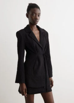 Ganni Textured Suiting Tie String Blazer -Style Haven Shop womens incu 339 b35c2d14 8dca 49fb aad6 76da9dba344b