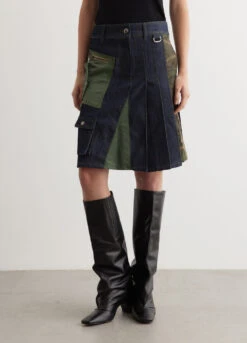 Marta Half Pleats Cargo Skirt