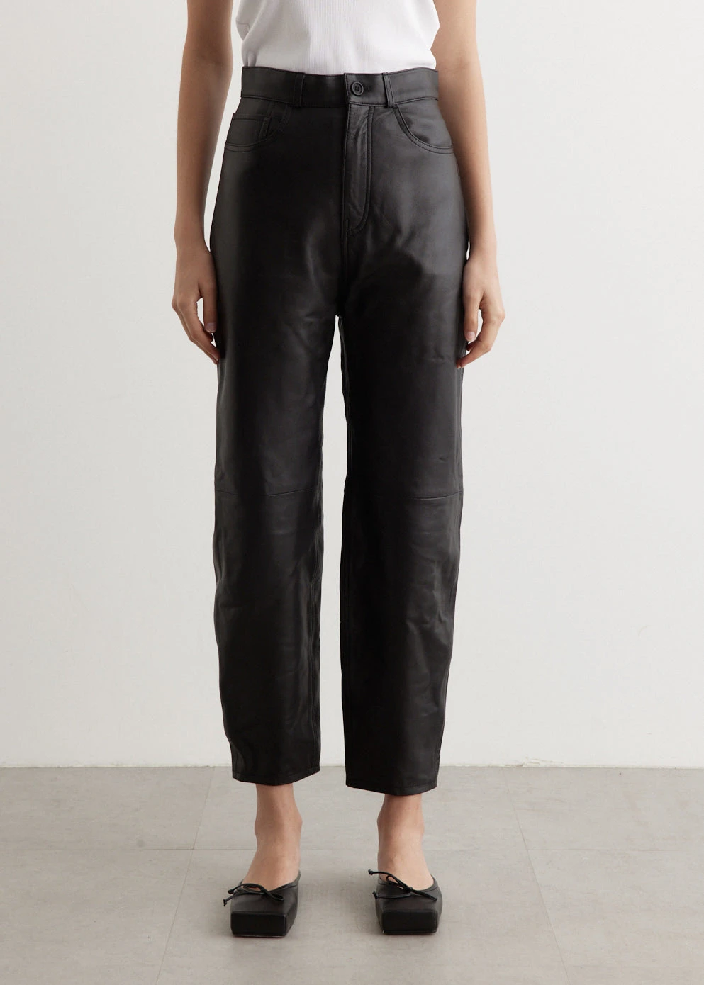 Toteme Tapered Leather Trousers 2 Toteme Tapered Leather Trousers - Image 2