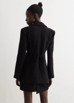 Ganni Textured Suiting Tie String Blazer -Style Haven Shop womens incu 344 b81aa71c d1e5 49bc ac1b 9f3e2d42572e