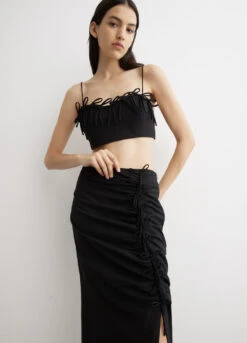 Ganni Drapey Melange Midi Skirt -Style Haven Shop womens incu 345 1717d8ed a417 46c6 a889 4684a0c87651