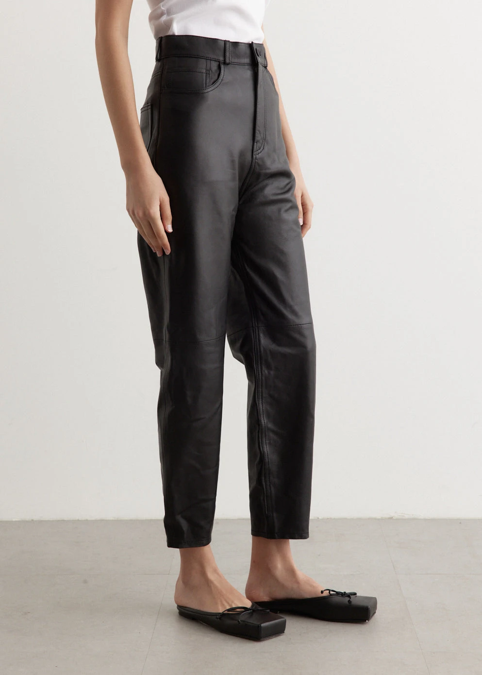 Toteme Tapered Leather Trousers 3 Toteme Tapered Leather Trousers - Image 3