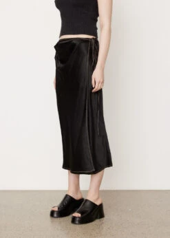 Acne Studios Lala Text Wrap Midi Skirt -Style Haven Shop womens incu 350 9e4ddd66 0051 4477 8137 ceaffd884d96