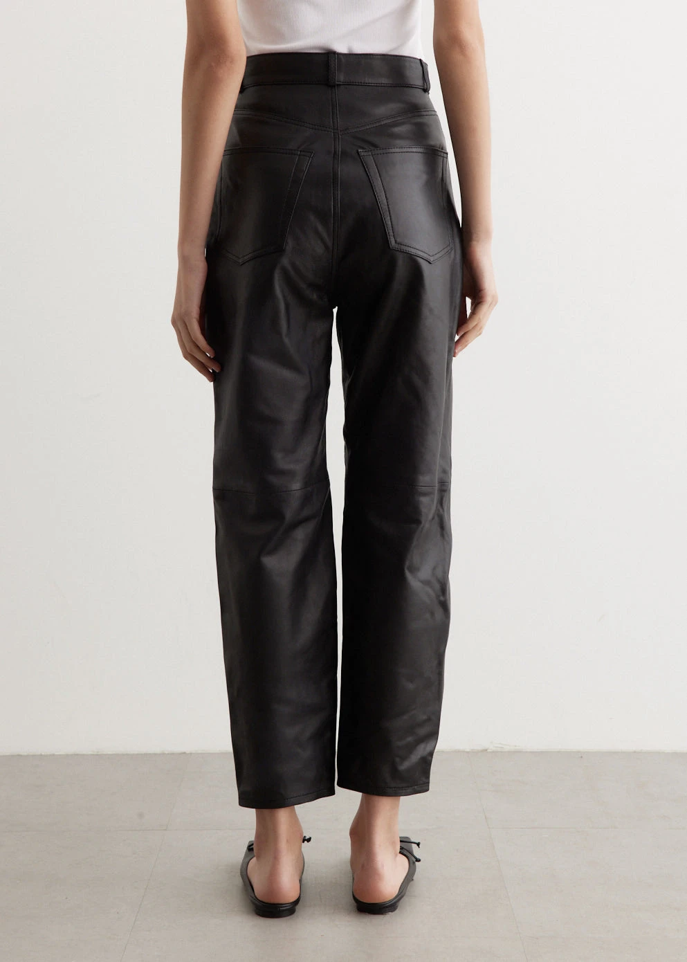 Toteme Tapered Leather Trousers 4 Toteme Tapered Leather Trousers - Image 4