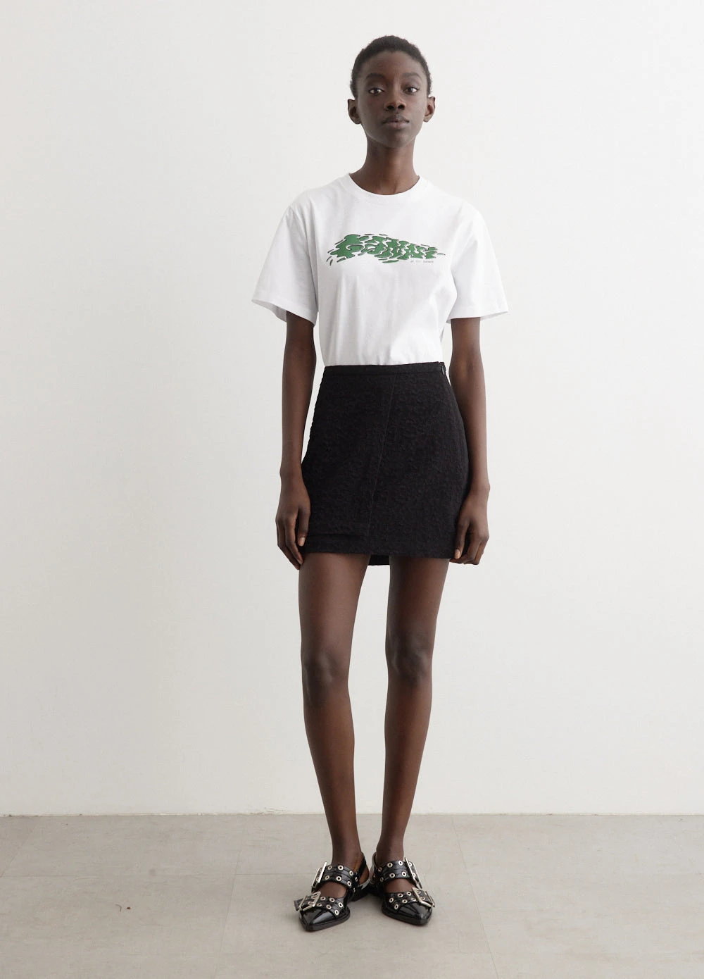 Ganni Textured Suiting Mini Skirt 1 Ganni Textured Suiting Mini Skirt