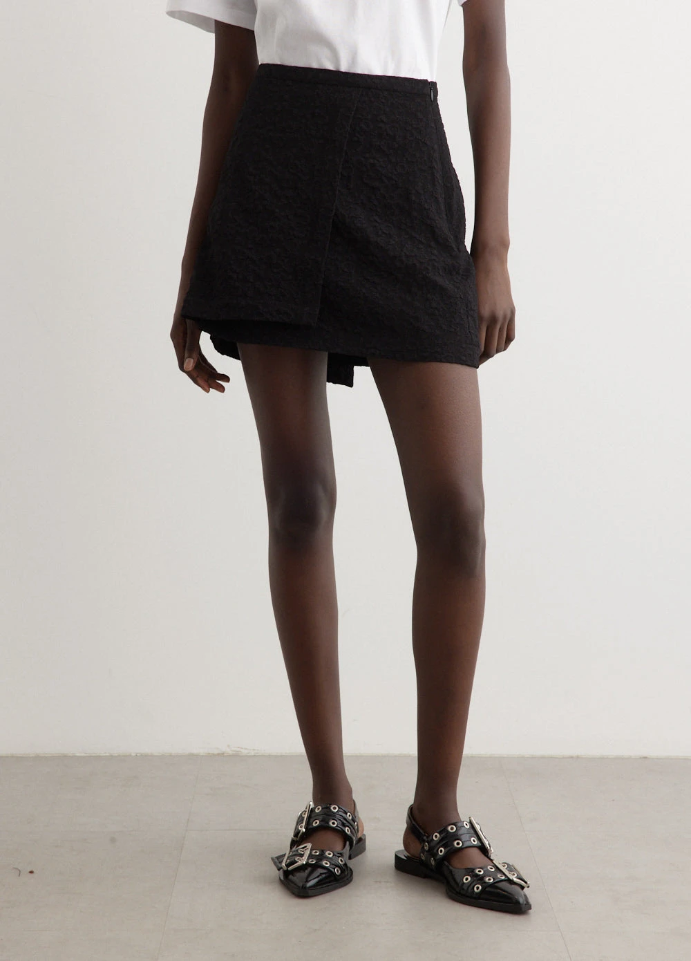 Ganni Textured Suiting Mini Skirt 3 Ganni Textured Suiting Mini Skirt - Image 3