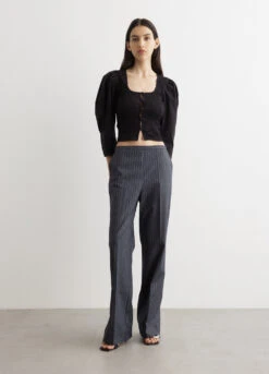 Ganni Stretch Stripe Mid Waist Pants