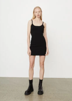ALEXANDER WANG Scoopneck Tank Dress With Printed High Density Logo