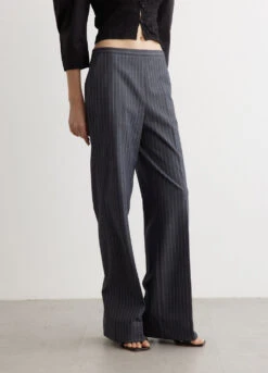 Ganni Stretch Stripe Mid Waist Pants -Style Haven Shop womens incu 387 580614f4 3211 4a42 a042 d8307b8e55fa