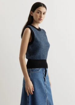 Ganni Graphic 2-Tone Vest -Style Haven Shop womens incu 396 5d7c23ce d11d 4b90 ad65 86655a9b4248