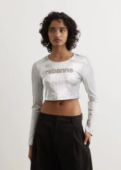 Metallic Logo Crop T-Shirt -Style Haven Shop womens incu 404 e6c7ce0d 0715 4a8c b56d 6a2311459c50