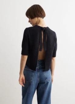 Ganni Brushed Alpaca Open Back Top