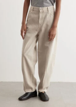 Toteme Wide Tapered Leg Denim Jeans -Style Haven Shop womens incu 409 510d74f8 90a4 4054 9256 9158c672603e