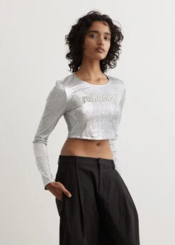 Metallic Logo Crop T-Shirt -Style Haven Shop womens incu 410 7026968d 4127 4283 ba06 c8bf0b615bae