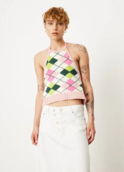 Ganni Graphic Halterneck Top