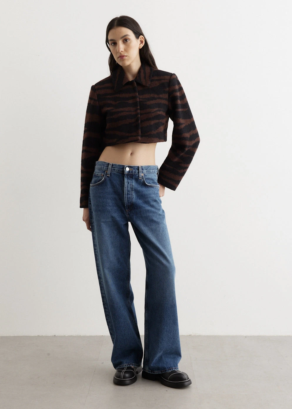 Ganni Wool Jacquard Cropped Jacket 2 Ganni Wool Jacquard Cropped Jacket - Image 2