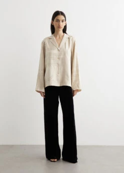 Toteme Monogram Silk Pyjama Top -Style Haven Shop womens incu 461 905a7b56 b3c7 4952 a540 3a95f22c6c29