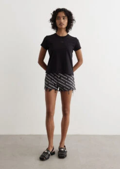 ALEXANDER WANG Bite Shorts With Logo Print