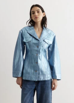 Ganni Foil Denim Fitted Blazer 7 Ganni Foil Denim Fitted Blazer -Style Haven Shop womens incu 476 4e0cd379 86b6 4f74 aa89 49d787395fd3