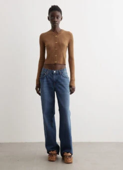 Ganni Mini Ribbed Merino Cardigan