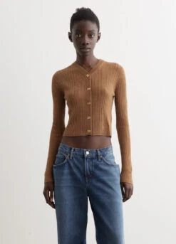 Ganni Mini Ribbed Merino Cardigan -Style Haven Shop womens incu 494 c5e2e26a c9b8 4bb3 b77f 4e335bbcdf0f