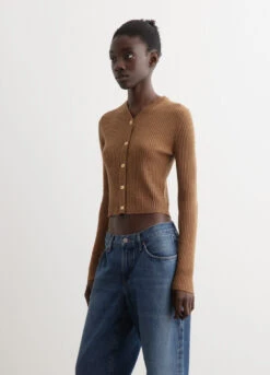 Ganni Mini Ribbed Merino Cardigan -Style Haven Shop womens incu 496 728c5888 8553 44dc a921 98adf406d58d