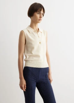 Ganni Cashmere Mix Sleeveless Polo -Style Haven Shop womens incu 501 5024d62b 97f1 4e2f 9aee 4790273fb100