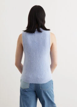 Ganni Brushed Alpaca O-Neck Vest -Style Haven Shop womens incu 501 8d6d4d6b 2701 4e5e ac85 902edeac43ec