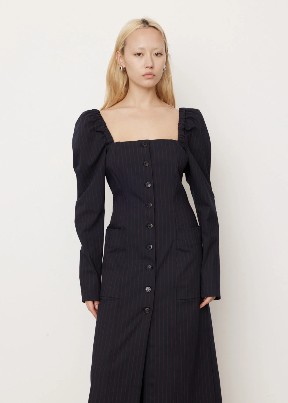 Ganni Stretch Stripe Fitted Midi Dress 5 Ganni Stretch Stripe Fitted Midi Dress - Image 5