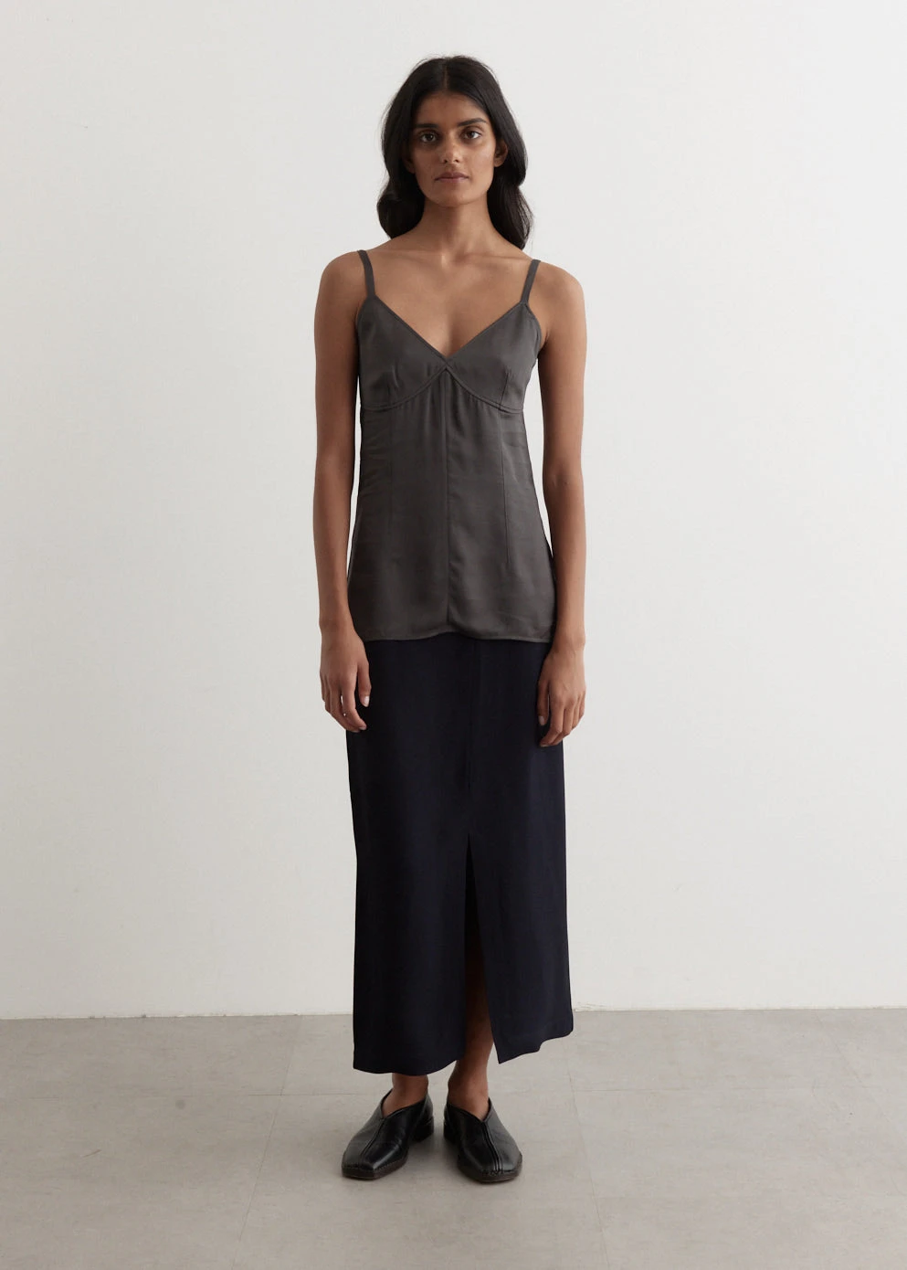 Toteme Front-Split Satin Midi Skirt 2 Toteme Front-Split Satin Midi Skirt - Image 2