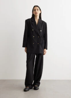 Ganni Drapey Melange Oversized Blazer